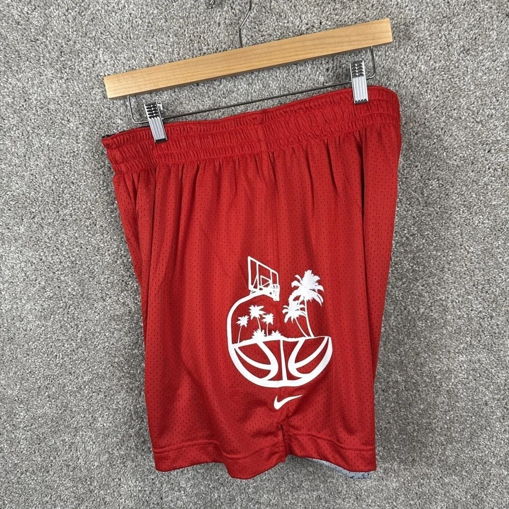 Nike Mens Size Large Basketball Reversible Shorts Black Red White DV9607-010 NEW